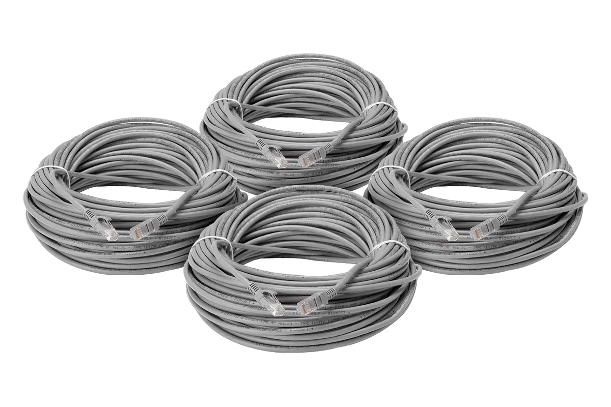 200 foot CAT5e Extension Cables, Fire Resistant and In-Wall Rated, CMR type (Riser) (4-pack)