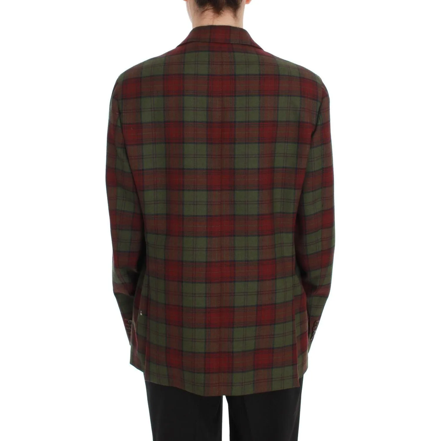 BENCIVENGA Elegant Checkered Double-Breasted Wool Blazer