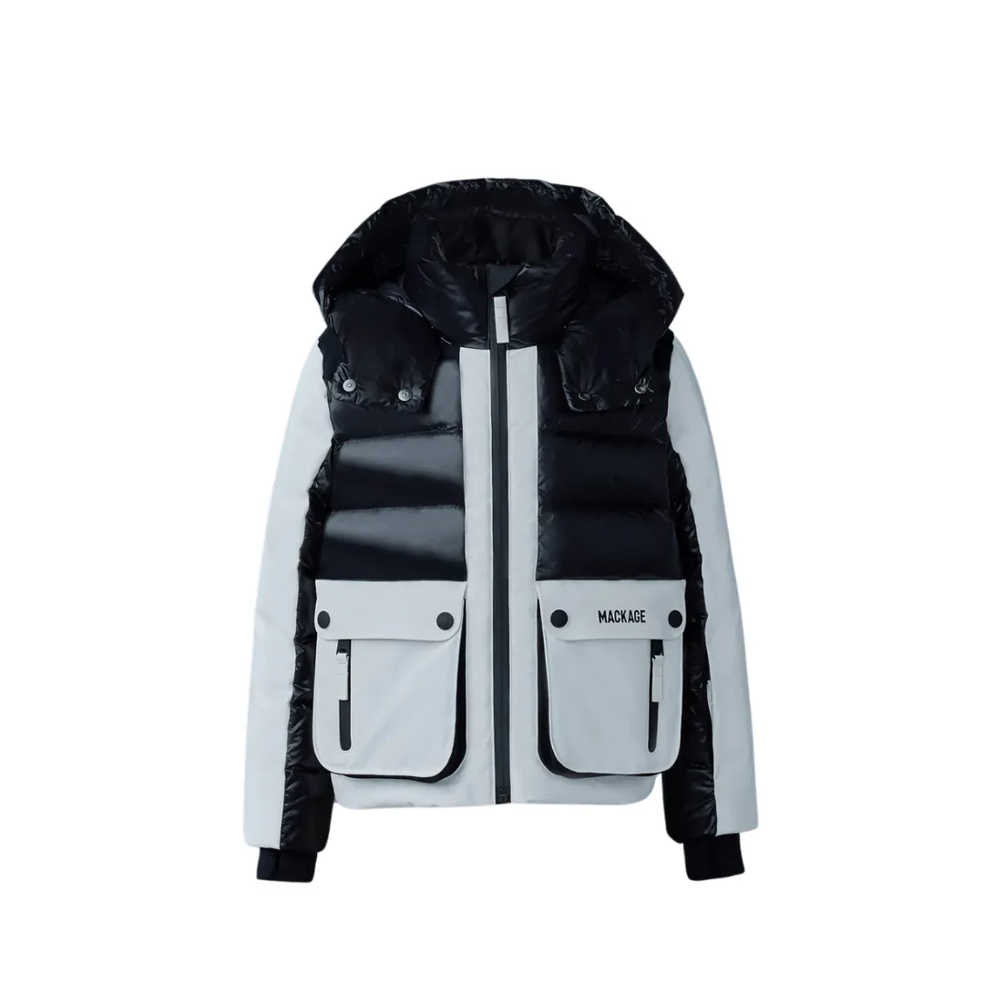 Black-White Andre Big Kid Hooded Down Jacket