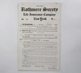 Boardwalk Empire: Rothmere Surety Life Insurance Policy For Leo D'Alessio