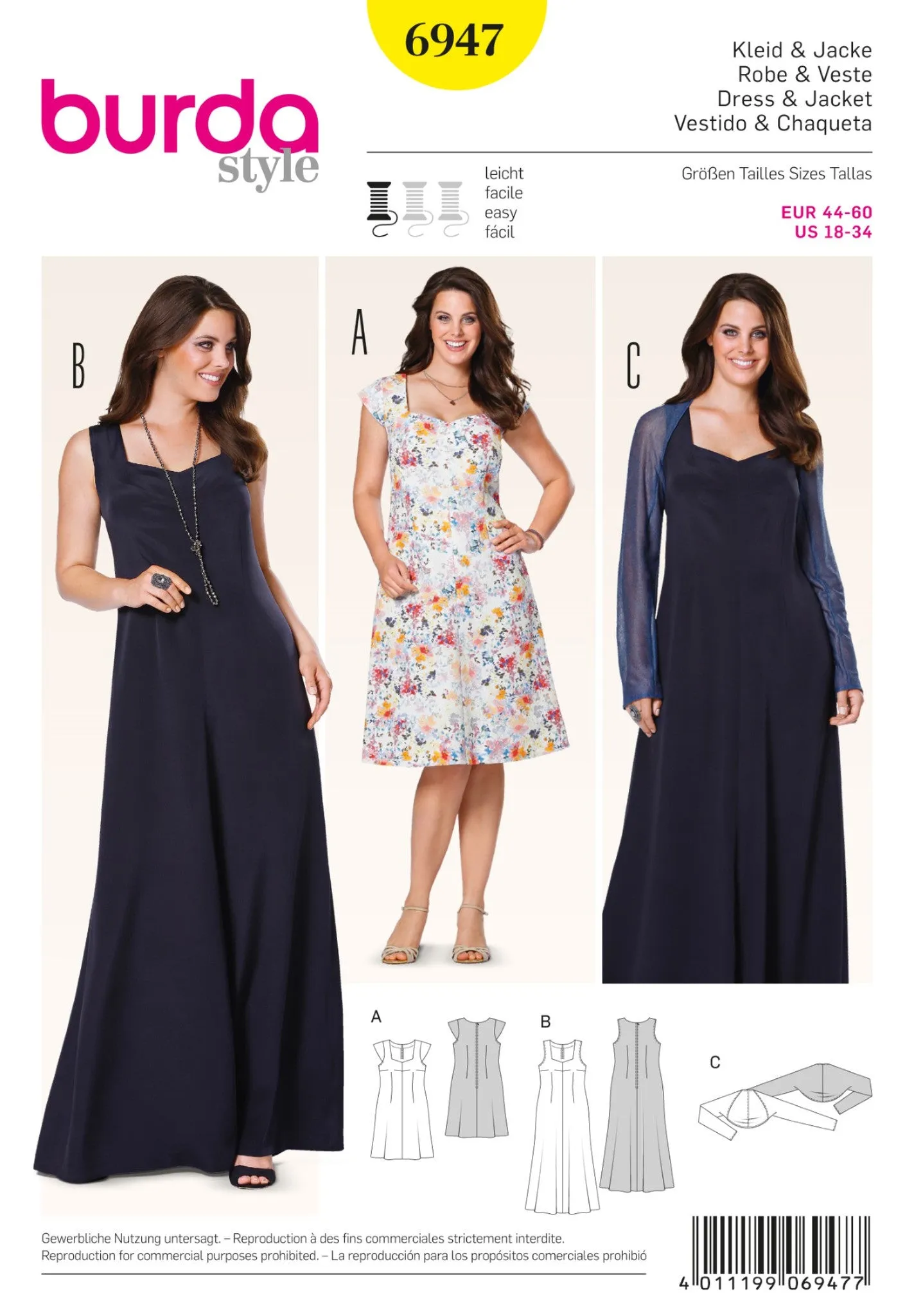 Burda 6947 Dress and Bolero Patern | Easy