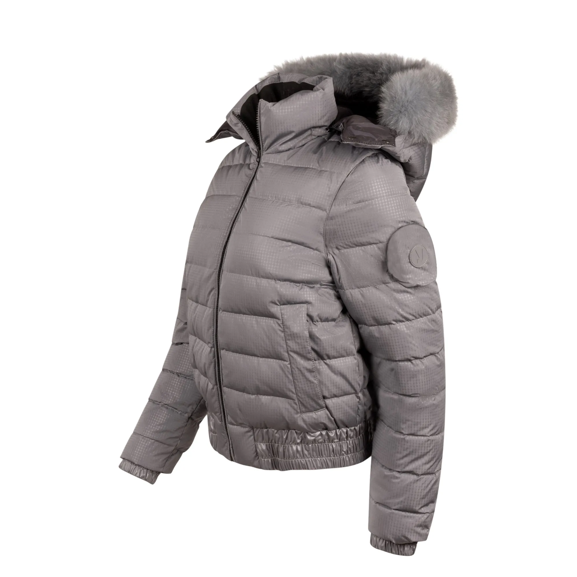 Charcoal Tone-on-Tone Kids Ski Coat