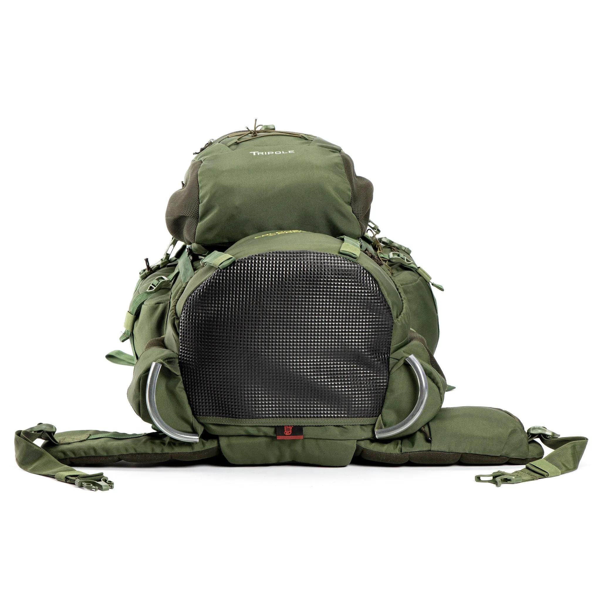 Colonel Pro Metal Frame Rucksack | Front Opening | Detachable Bag | Rain Cover | 105 Litres, Army Green