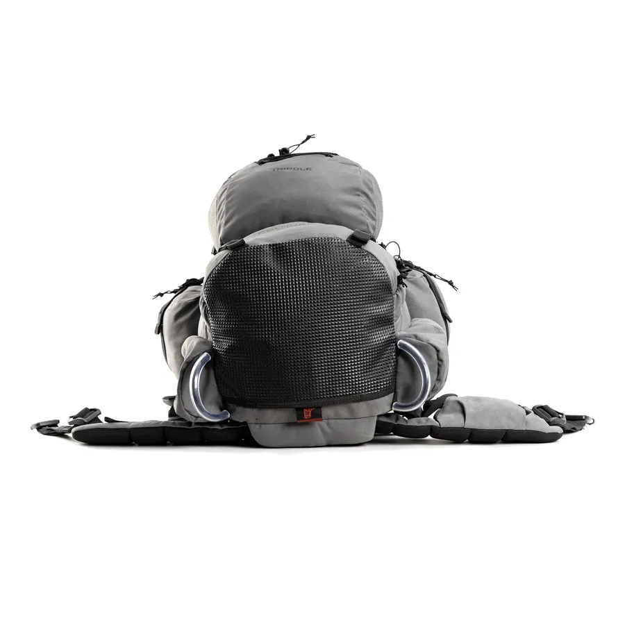 Colonel Pro Metal Frame Rucksack | Front Opening | Detachable Bag | Rain Cover | 90 Litres, Grey