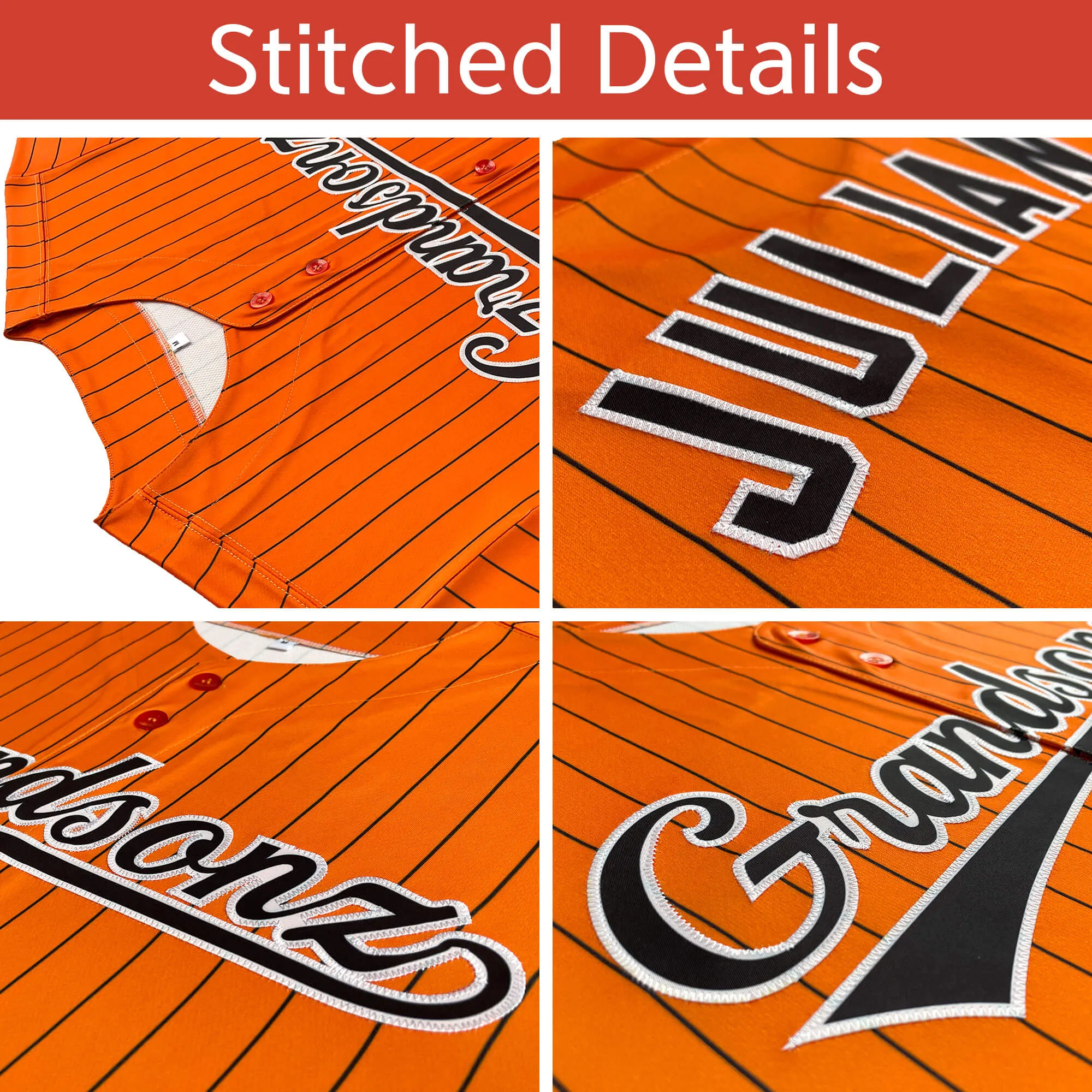 Custom Aqua Orange Pinstripe Personalized Two-Tone Authentic Baseball Jersey