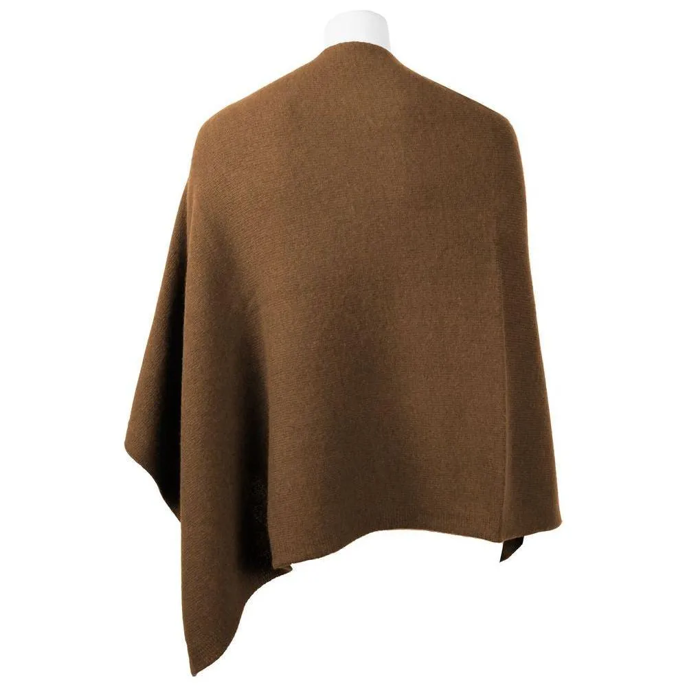 Emilio Romanelli Elegant Cashmere V-Neck Poncho