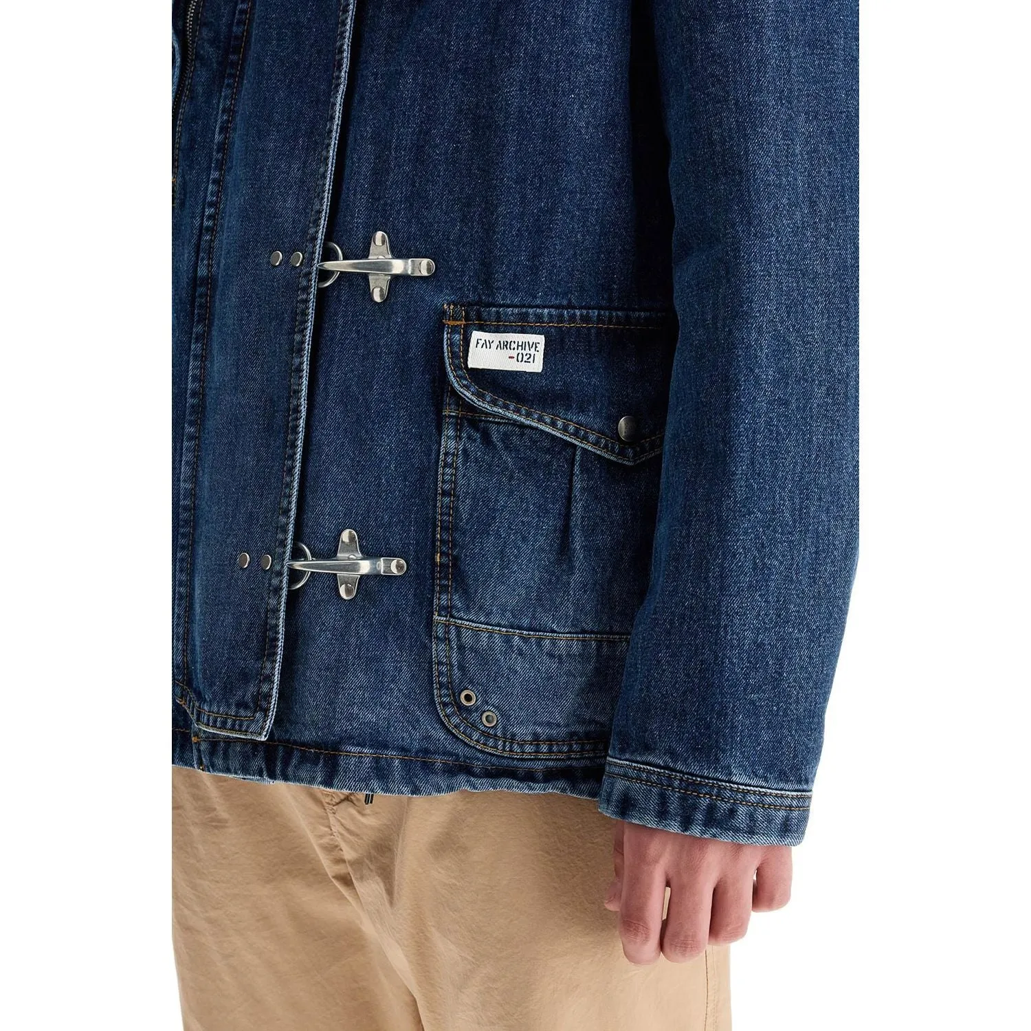 FAY ARCHIVE denim jacket with 4 hooks