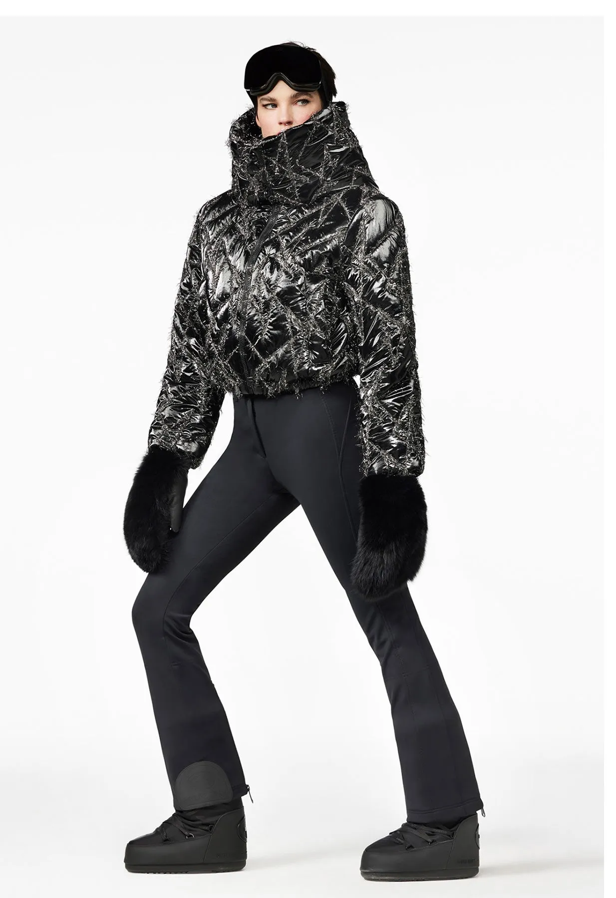 Goldbergh Starrysky Ski Jacket in Black with Lurex