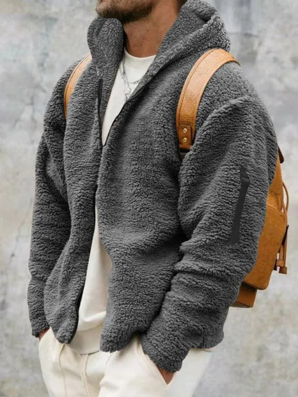 Hooded Fleece Men Winter Jacket