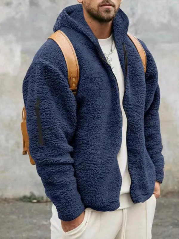 Hooded Fleece Men Winter Jacket