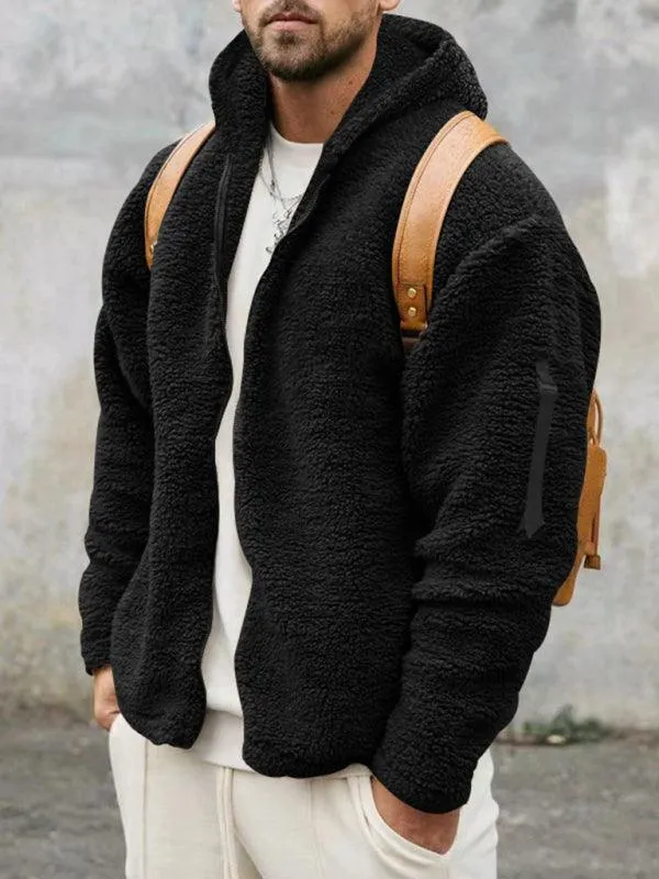 Hooded Fleece Men Winter Jacket