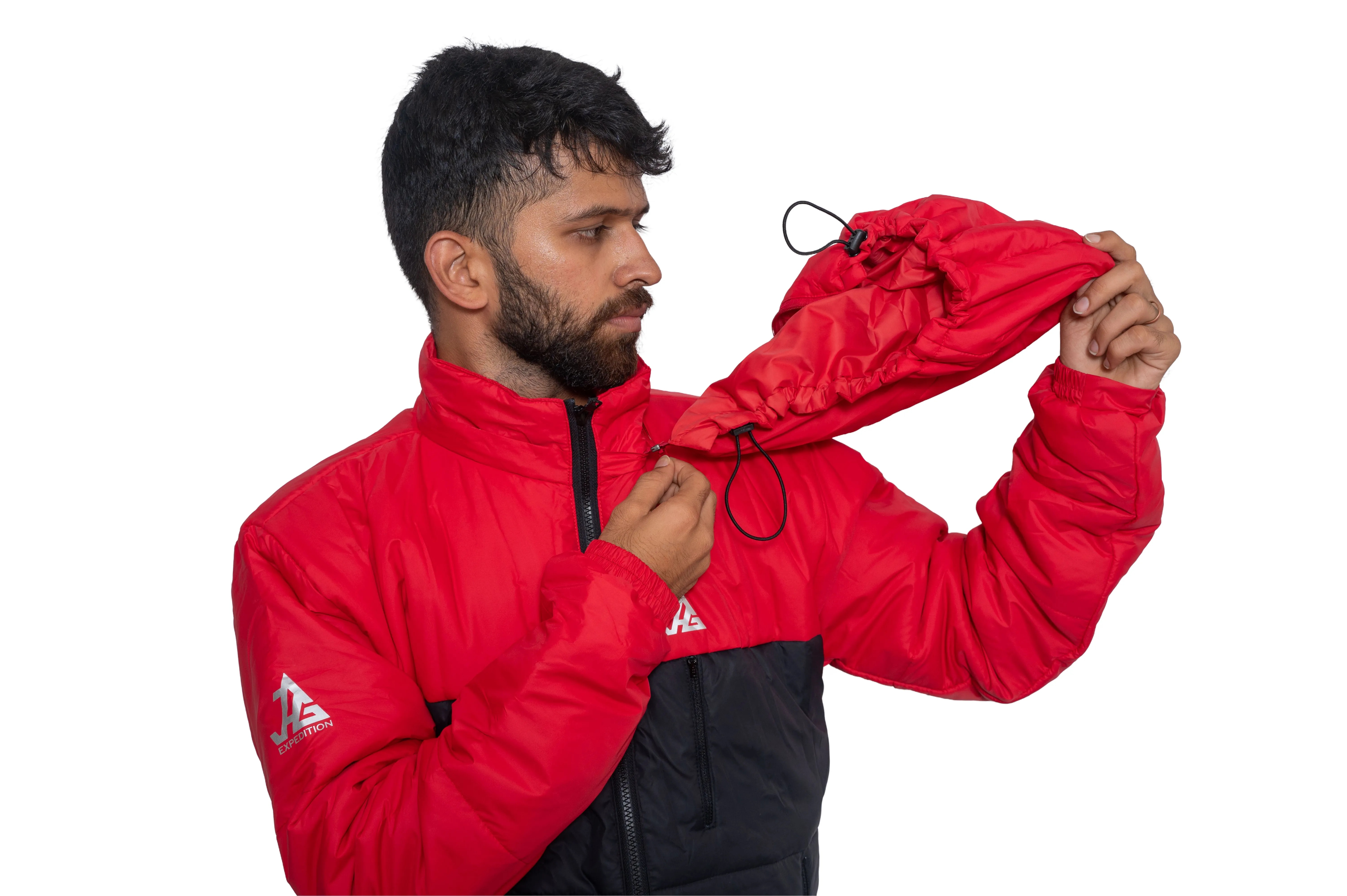 JAG Zanskar Series Ultra Light Minus 5 Quilted Jacket | Polyfill Jacket | Puffer Jacket | Black - Red