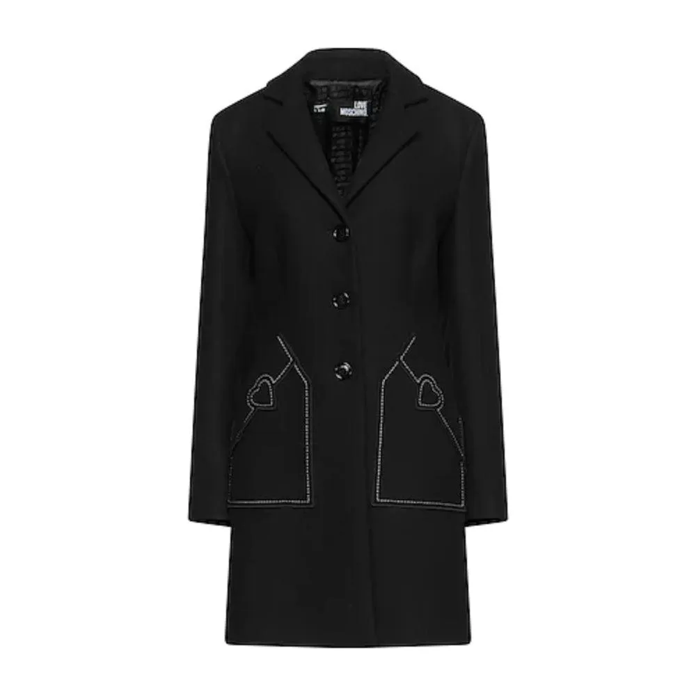 Love Moschino Black Wool Women Coat