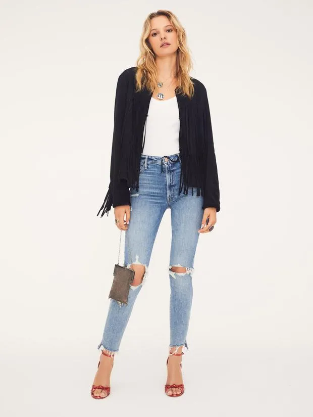 Mother Denim - The Welt Double Fringe Jacket in Fringe Benefits