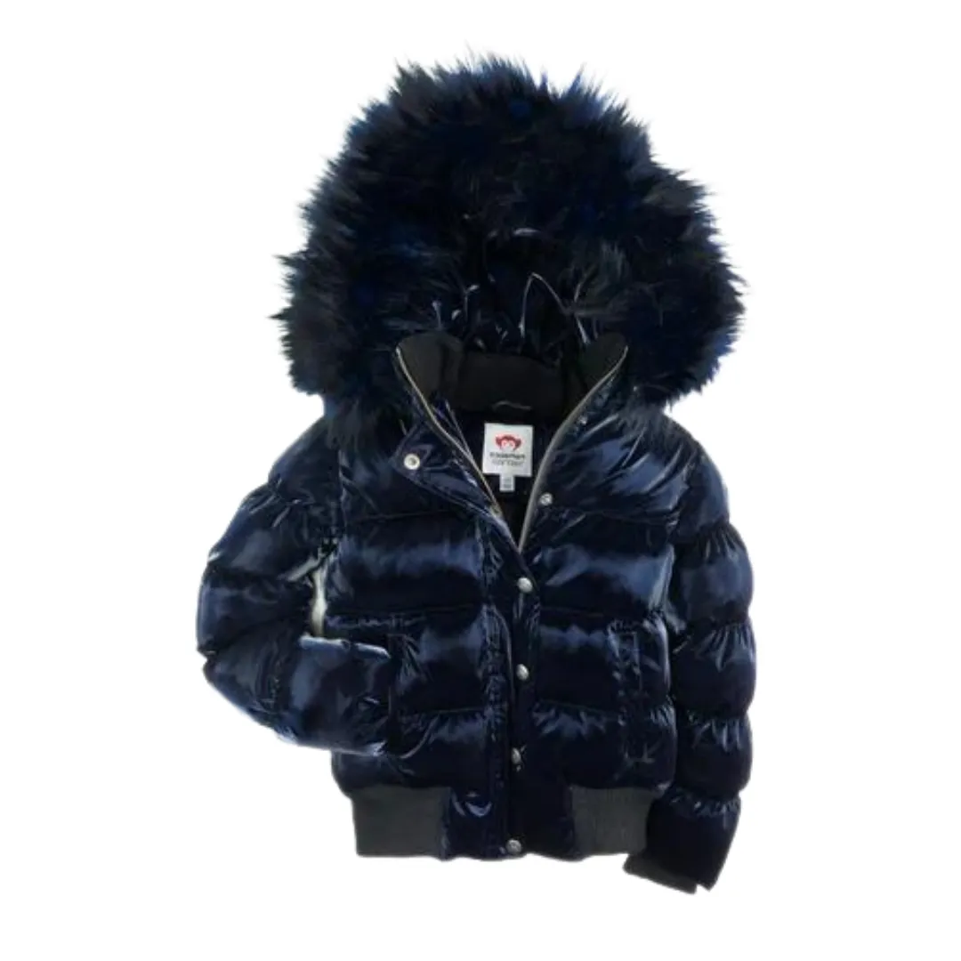 Navy Shine Kyla Puffer Coat