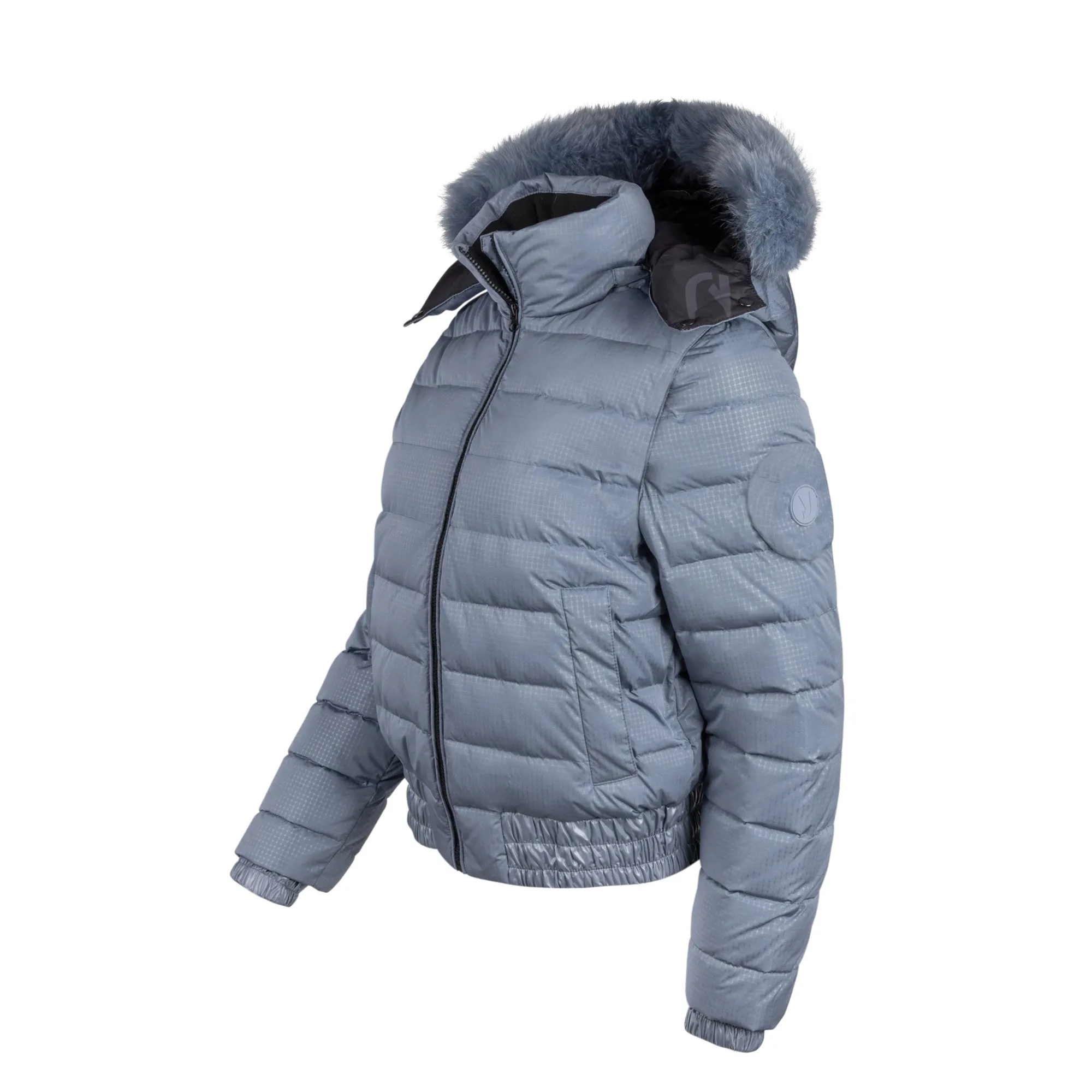 Powder Blue Tone-on-Tone Kids Ski Coat