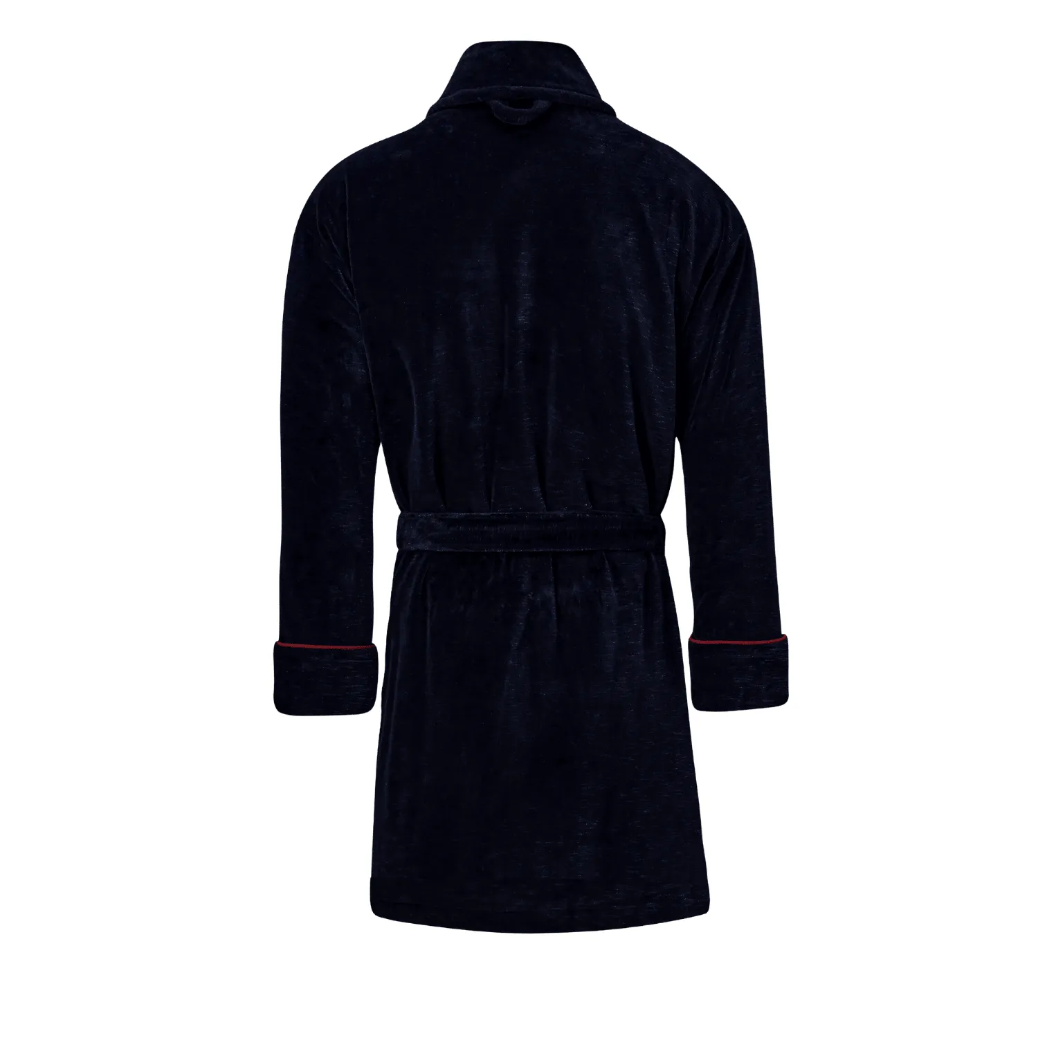 Rockefeller Luxury Cotton Short Velvet Smoking Jacket in Navy