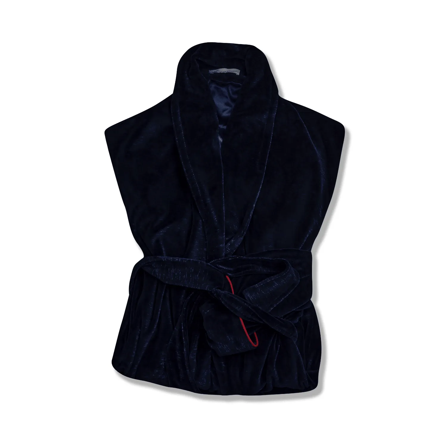 Rockefeller Luxury Cotton Short Velvet Smoking Jacket in Navy