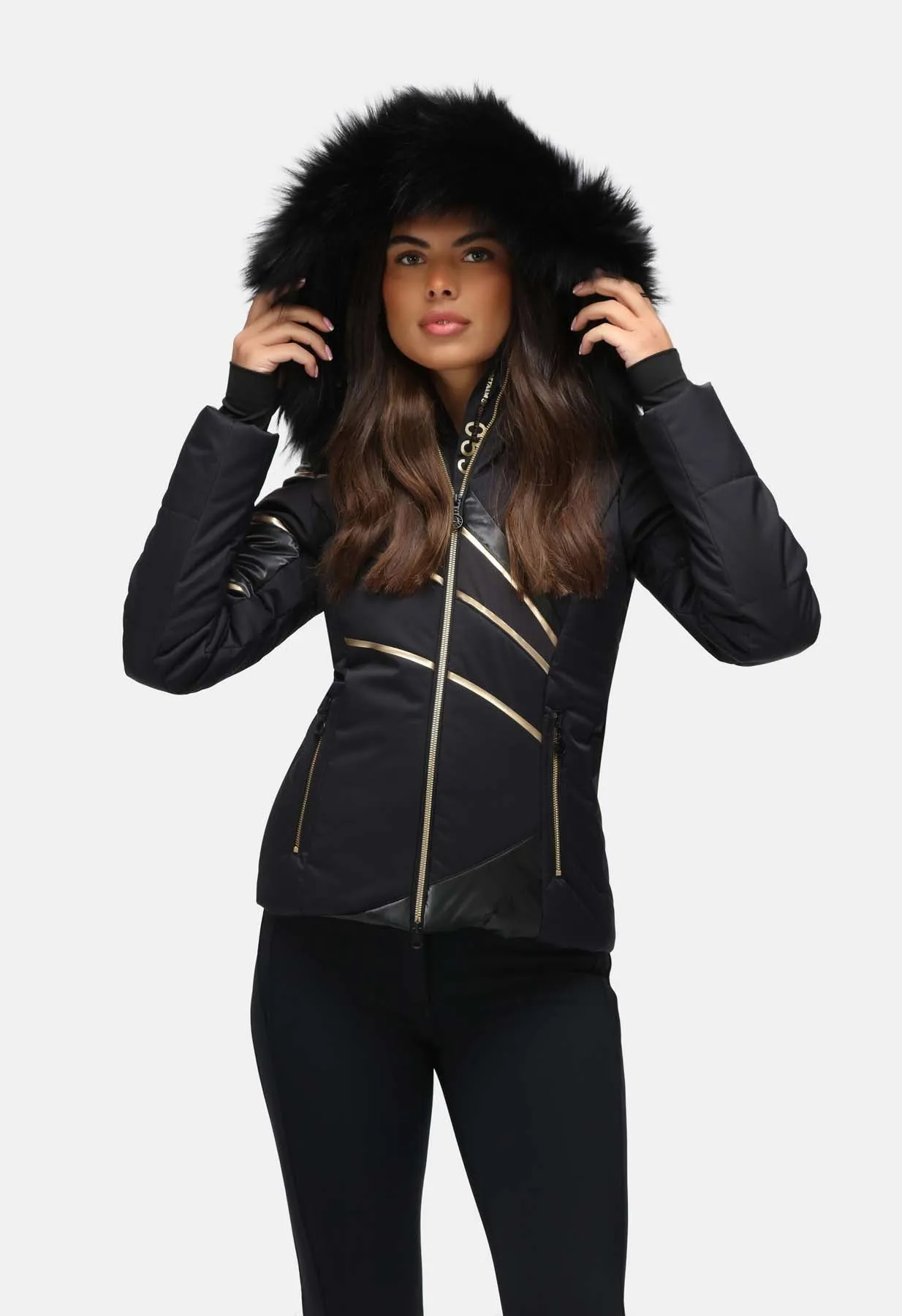 Sportalm Black and Gold Ski Jacket 9820510147