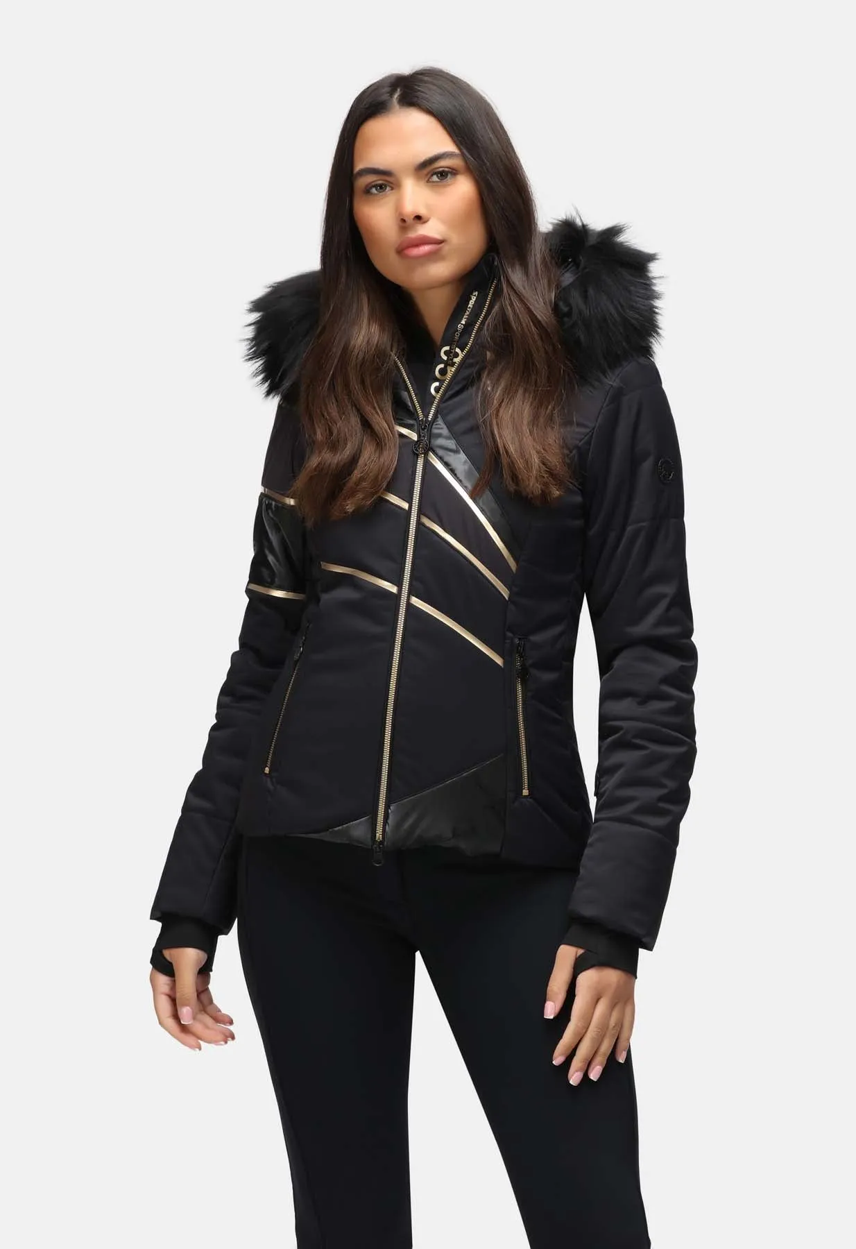 Sportalm Black and Gold Ski Jacket 9820510147