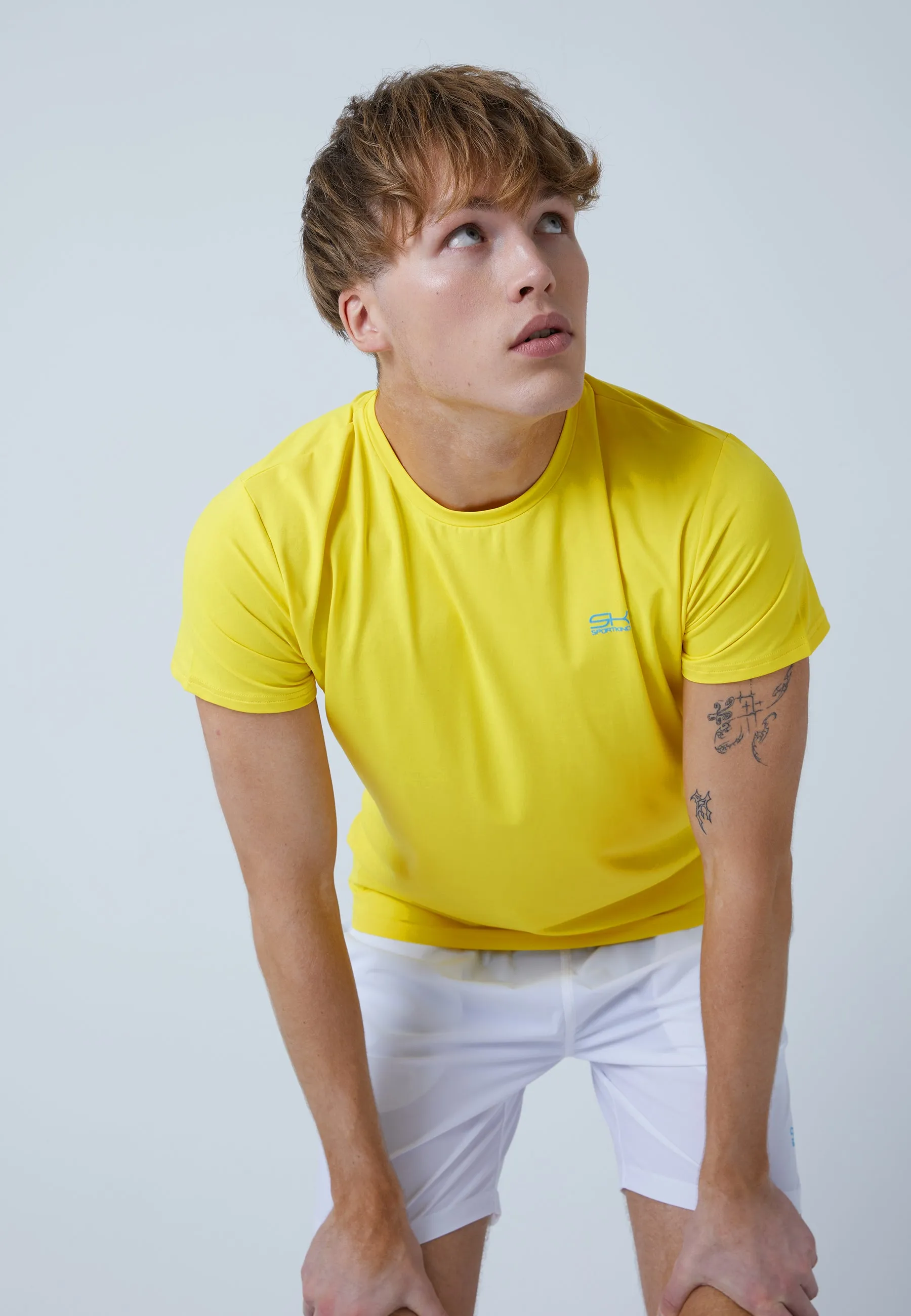 Tennis T-Shirt with crew neck, yellow