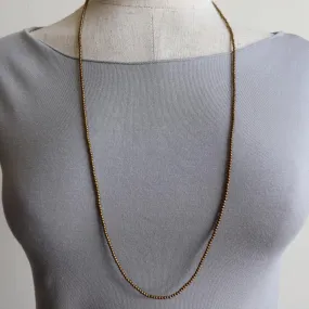 Threaded Brass Bead Tassel Necklace