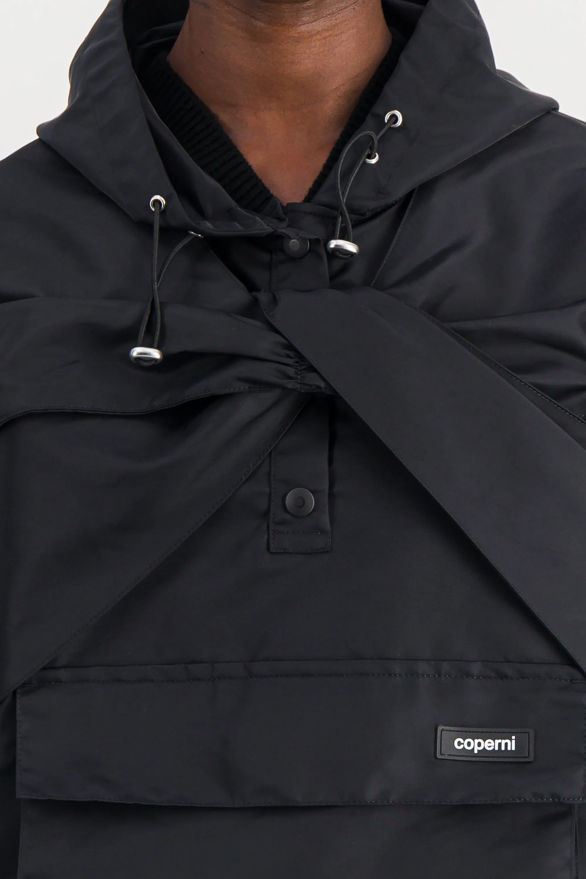 Twist-detail hooded blouson