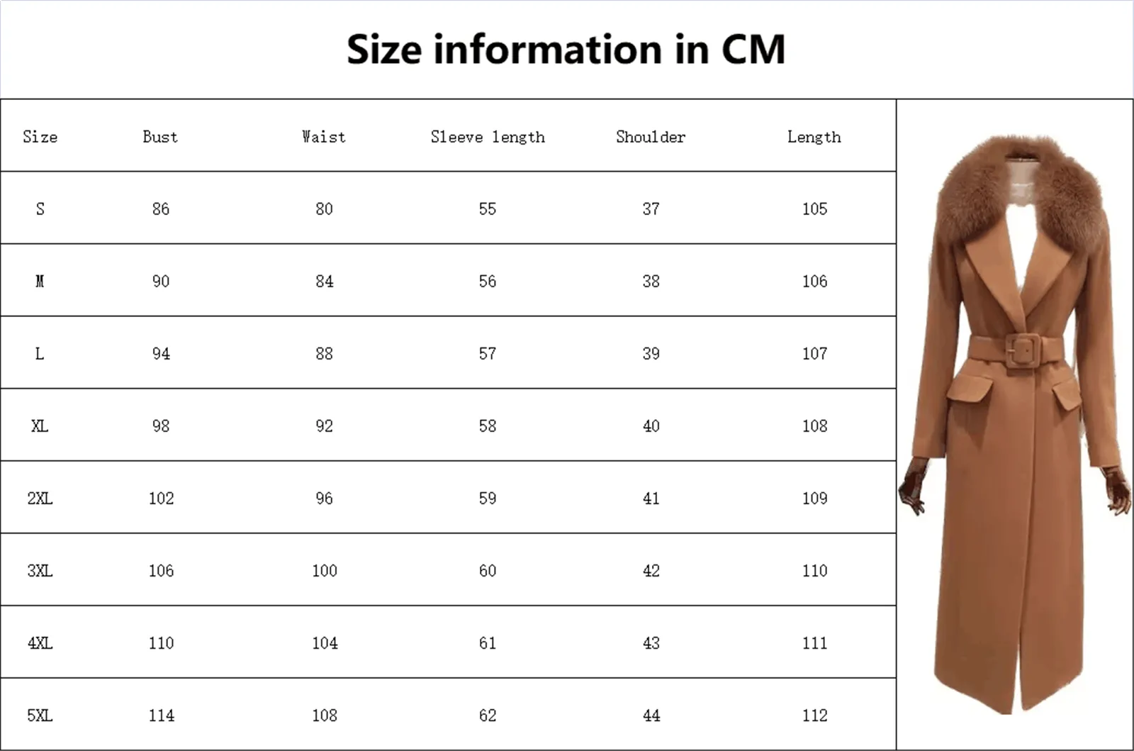 Woman's Cashmere Wool Blend Long Garment With Luxury Real Fox Fur Square Collar Slim Fitting Coat Belt