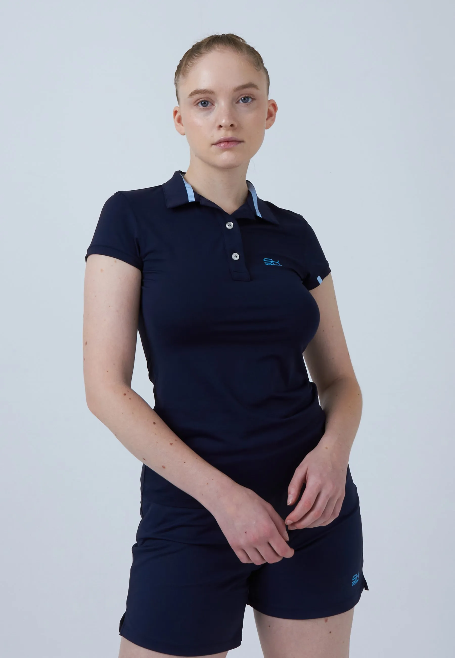 Women Tennis Polo Shirt, navy blue